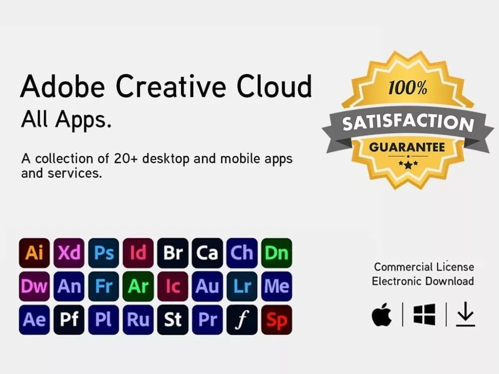 Adobe Creative Cloud 1 year subscription (1-9 Users)